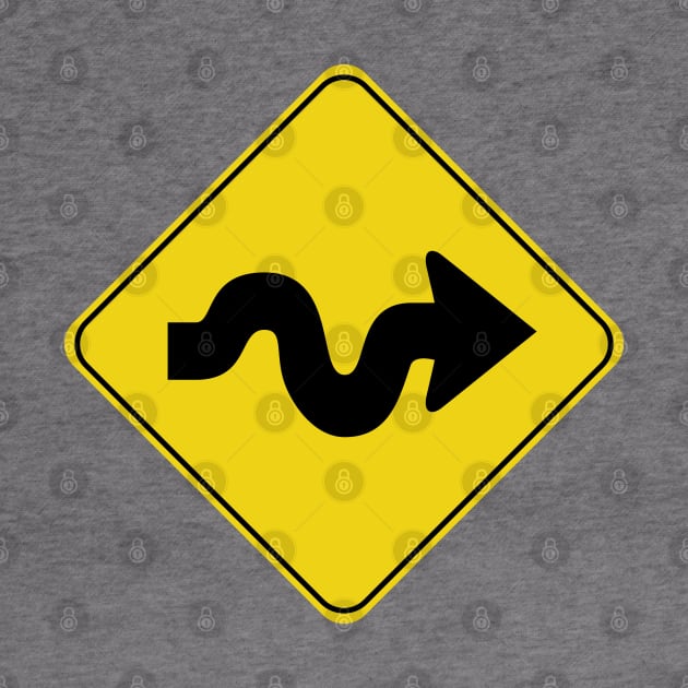 Caution Road Sign Swervy Arrow Right by shanestillz